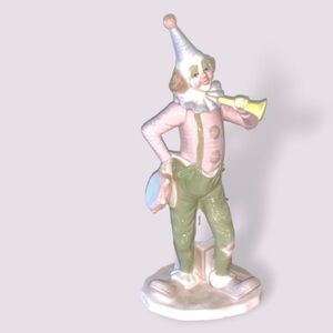 Paul Sebastian Design Porcelain Circus Clown Statue Figurine with ABC Blocks